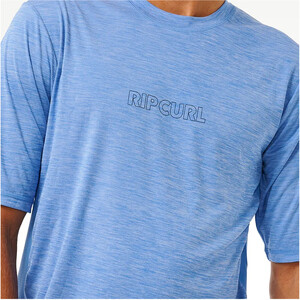 2024 Rip Curl Mens Dawn Patrol UPF Short Sleeve Rash Vest 14DMRV - Blue Marle